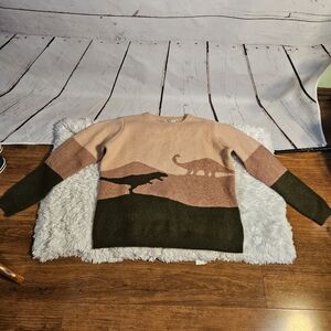 Sugarhill Brighton Dinosaur Sweater‎ Crew Neck Pullover Top